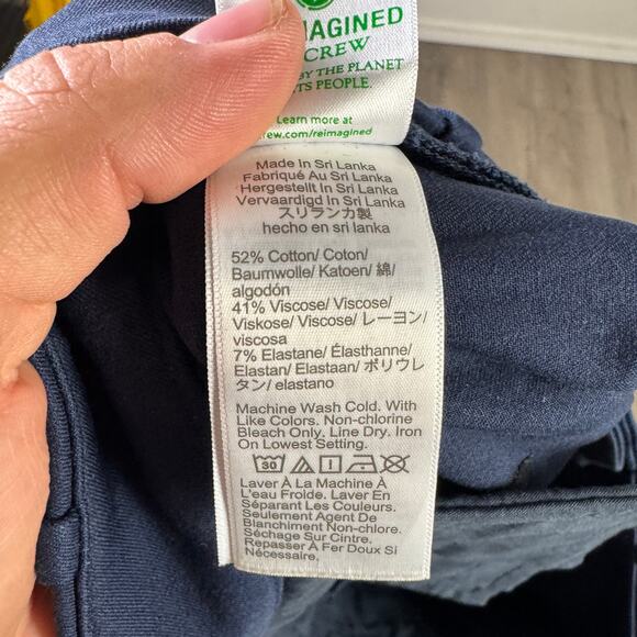 J.Crew Kallie Straight-Leg Pant WMNS SZ 12 Navy Blue High Rise Flat Front - Picture 7 of 8